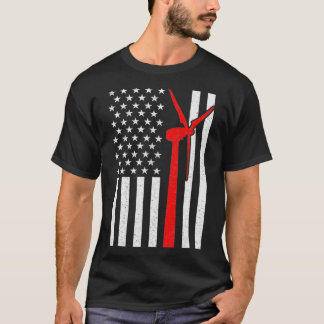 Camiseta Wind Turbine Technician American Flag