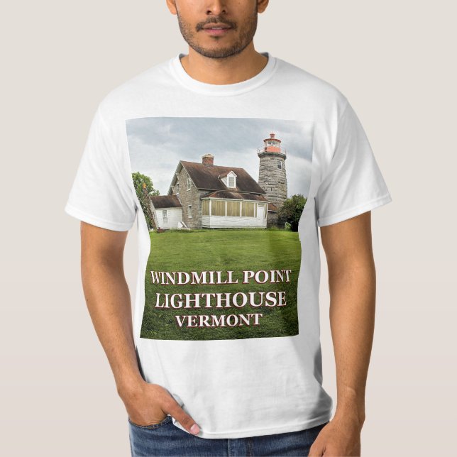 Camiseta Windmill Point Lighthouse, Vermont T-Shirt (Frente)