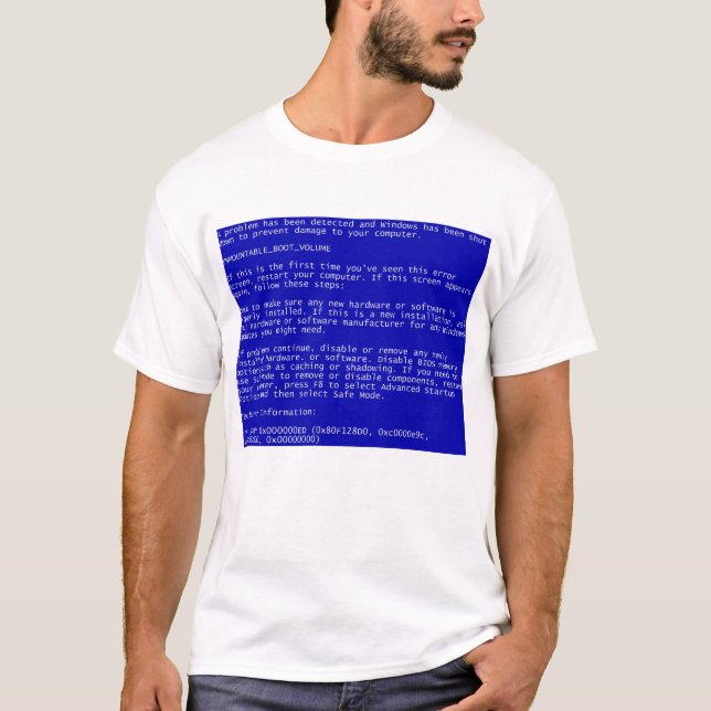 Camiseta Windows Blue Screen of Death T-Shirt (Frente)