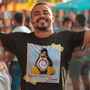 Camiseta Windows Debian Linux Tux atualizado