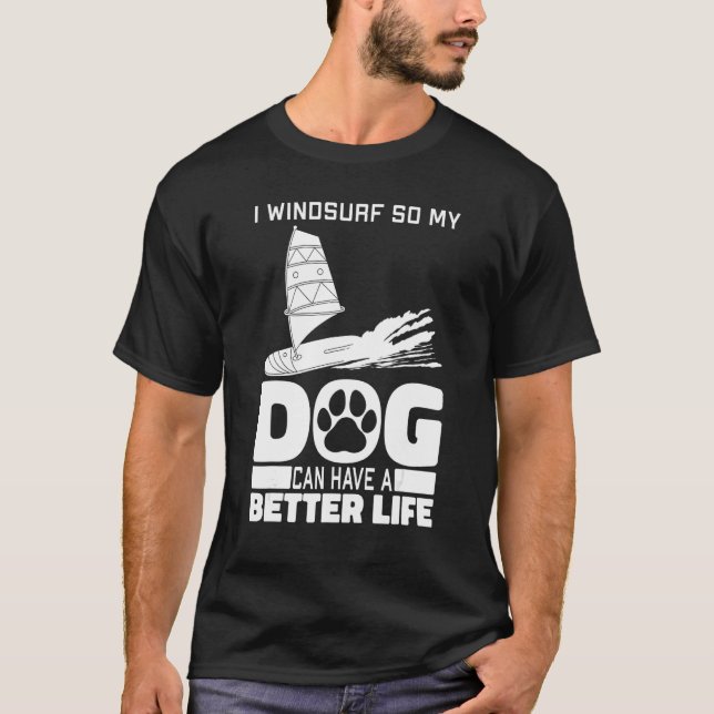 Camiseta Windsurfer Dog - Sailboarding Boardsailing Windsur (Frente)