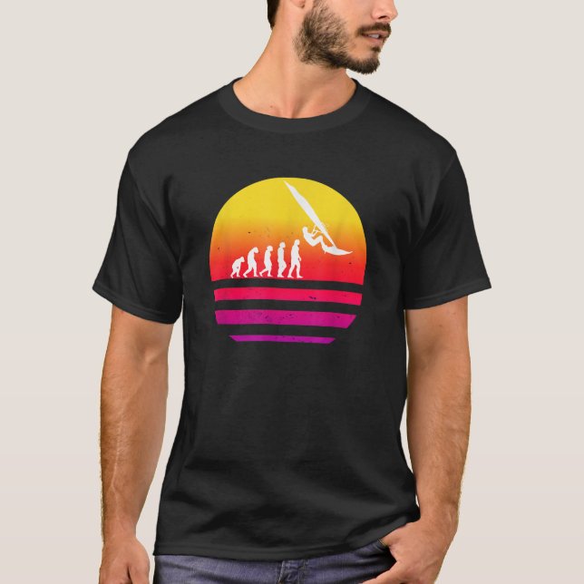 Camiseta Windsurfer Evolution Vintage Retro Colourful Surfe (Frente)