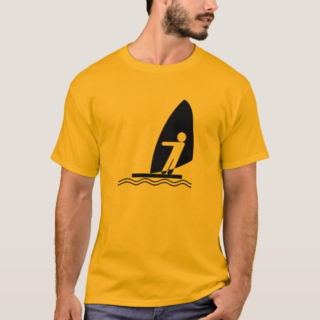 Camiseta Windsurfing amarelo alaranjado (Frente)