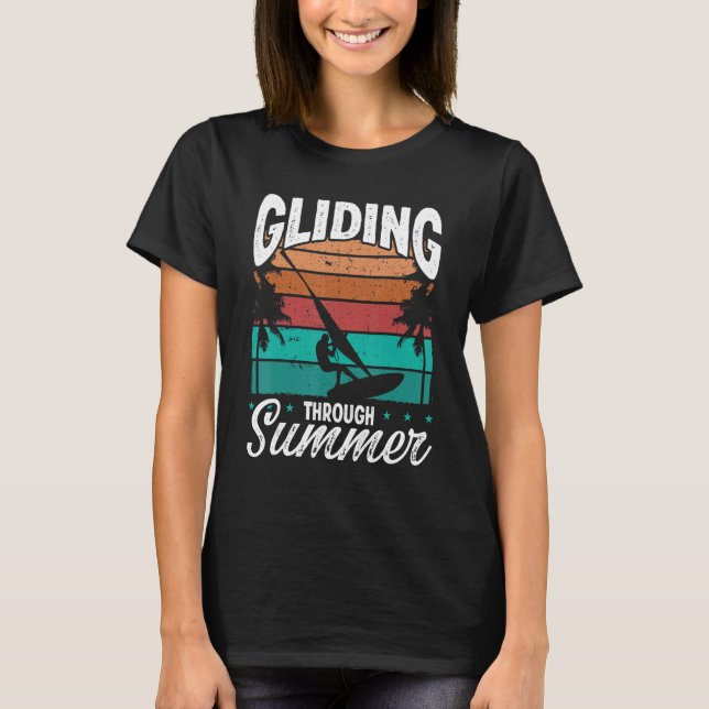 Camiseta Windsurfing Vintage Board Gliding Summer Windsurfe (Frente)