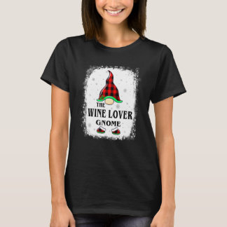 Camiseta Wine  Gnome Buffalo Plaid Matching Family Xmas Paj