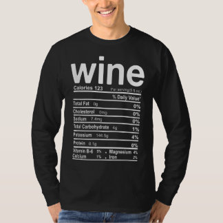 Camiseta wine nutrition facts thanksgiving christmas food