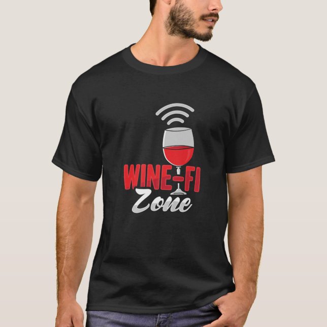 Camiseta Wine Wifi Design For A Red Wine Lover (Frente)