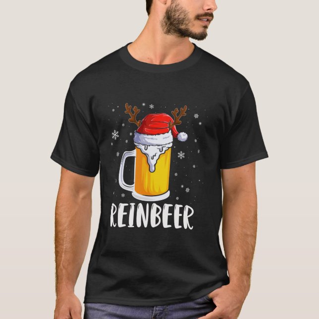 Camiseta Winedeer Reinber Engraçada Casal de Natal (Frente)