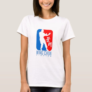 Camiseta Wing Chun Fighter (azul-vermelho) Ip Man Linage