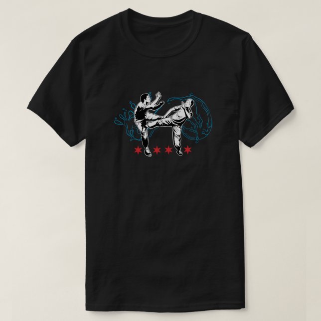 Camiseta Wing Tsun Illinois Black T-Shirt (Frente do Design)