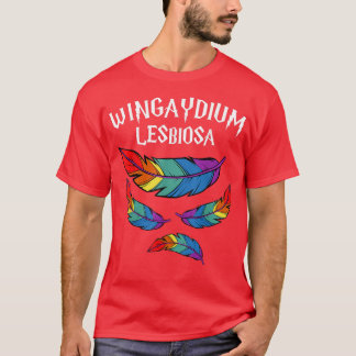 Camiseta Wingaydium Lesbiosa Rainbow LGBT Gay orgulho lésbi