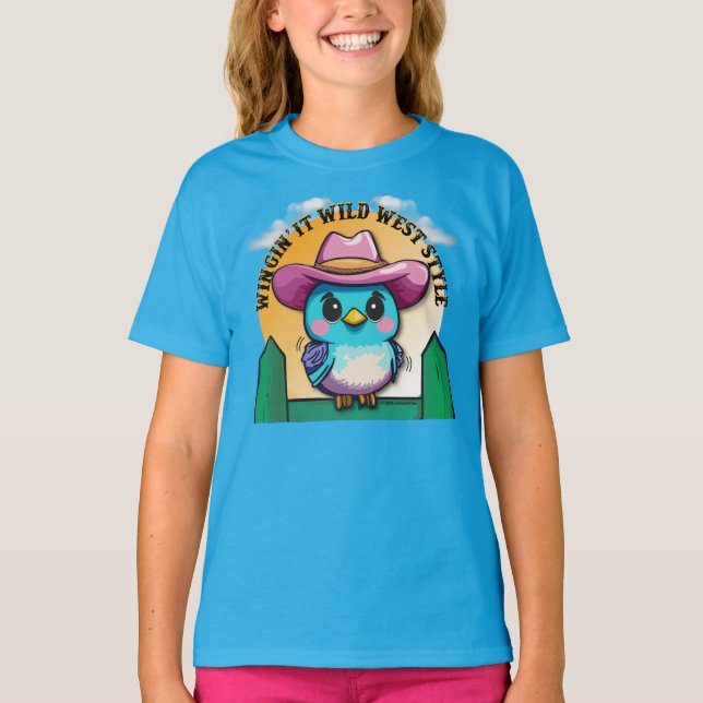 Camiseta Wingin 'It Wild West Style -Cute Bluebird (Frente)