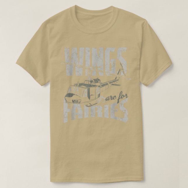 Camiseta Wings Are For Fairies Helicopter Aircraft Airplane (Frente do Design)