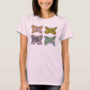 Camiseta Wings Butterfly Palavras Inspiracionais Camisa-T P