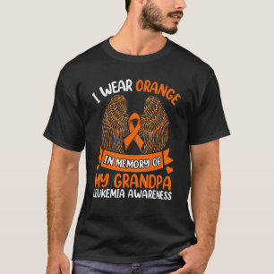 Camiseta Wings Leukemia Eu Visto Laranja Em Memória Da Minh