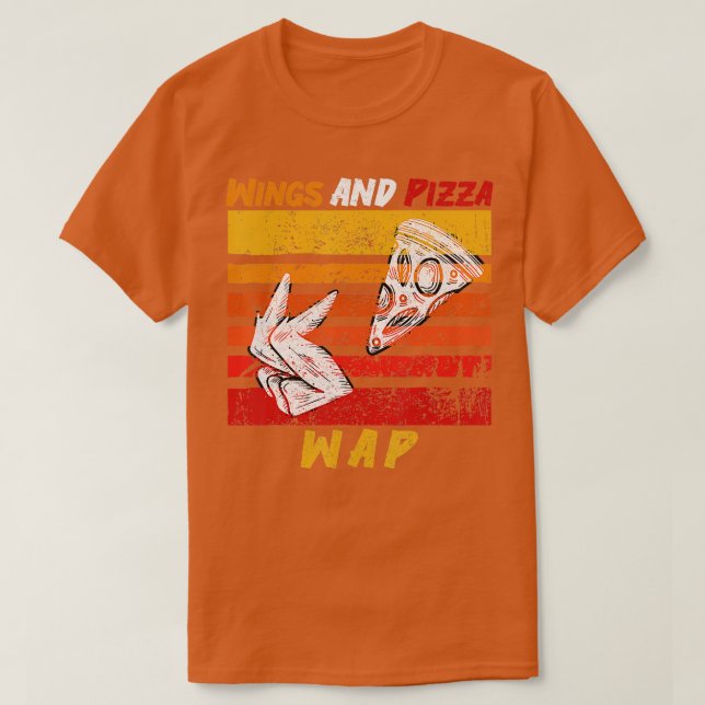 Camiseta Wings WAP E Pizza Funny Vintage (Frente do Design)