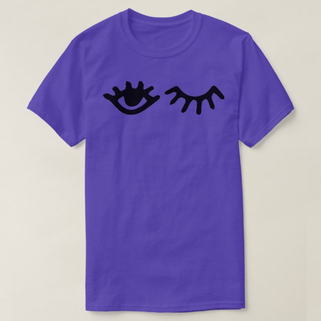 Camiseta winking eyes wink eyes black and white 1 (Frente do Design)