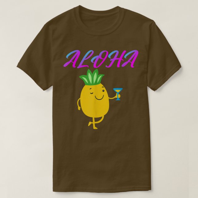 Camiseta winking pineapple funny Aloha Hawaii Pineapple sum (Frente do Design)