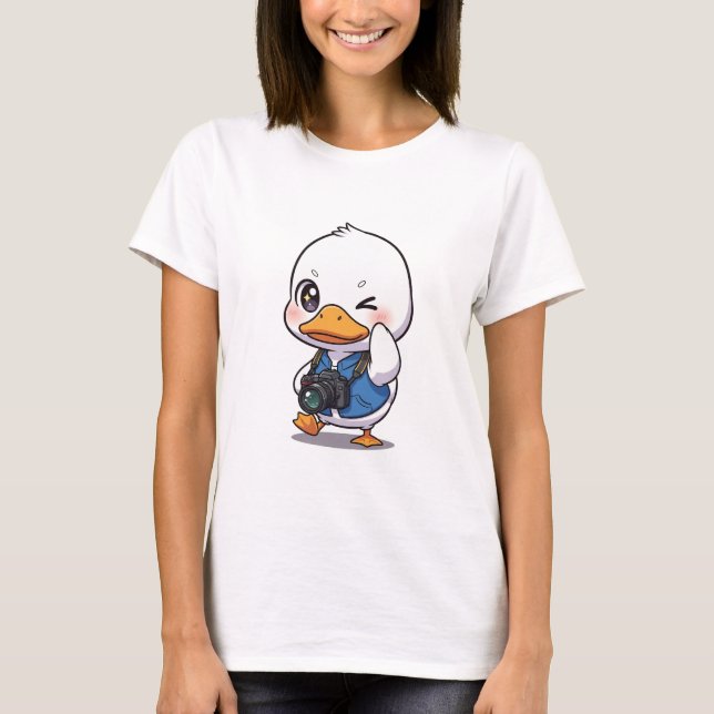Camiseta Winky Duck Explorer – Adorable Cartoon Duck (Frente)