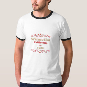Camiseta Winnetka Califórnia Tipografia Vintage