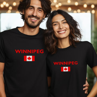 Camiseta Winnipeg Canadá Flag Dark Color (Cor Escura do Sin