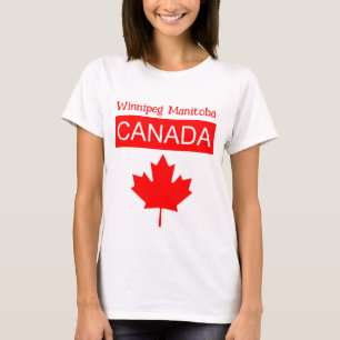Camiseta Winnipeg Canadá Folha de Bordo Feminino