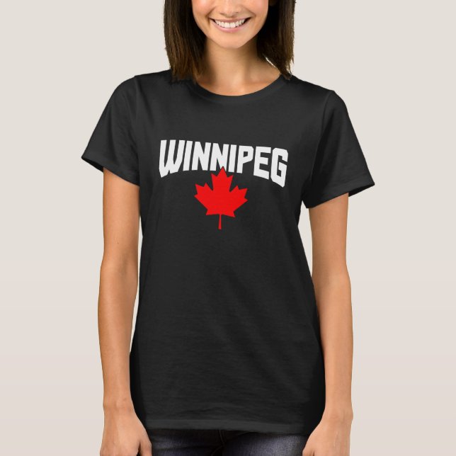 Camiseta Winnipeg Manitoba Maple Leaf Canada Flag (Frente)