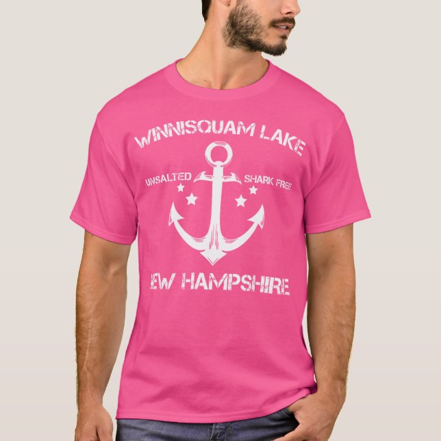Camiseta Winnisquam Lake New Hampshire Funny Fish Campin (Frente)