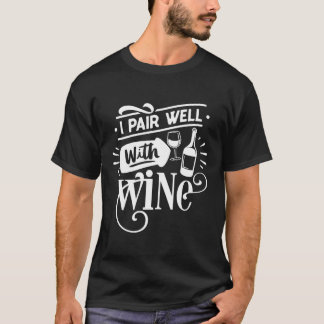 Camiseta Wino I Par Bem Com A Garota De Vinho Engraçado De 