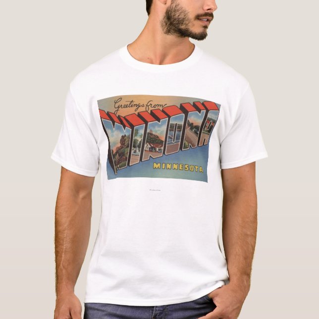 Camiseta Winona, Minnesota - grandes cenas da letra (Frente)