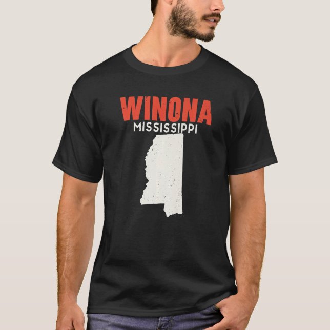 Camiseta Winona Mississippi EUA State America Viagem Missis (Frente)