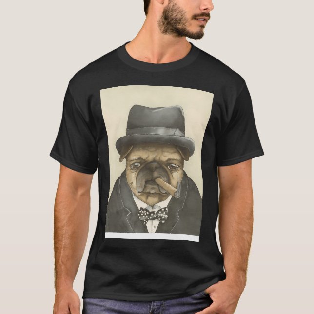 Camiseta Winston Churchill O Pug (Frente)