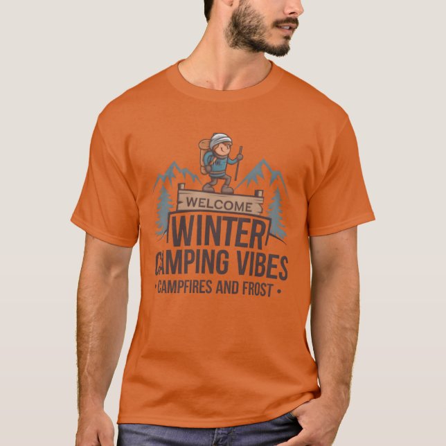 Camiseta Winter Camping Vibes shirts design friends (Frente)