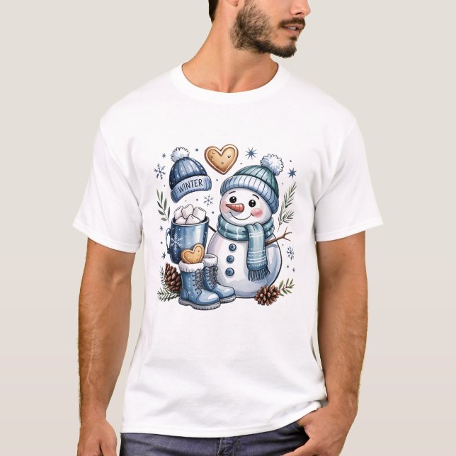 Camiseta Winter Cozy Snowman  (Frente)