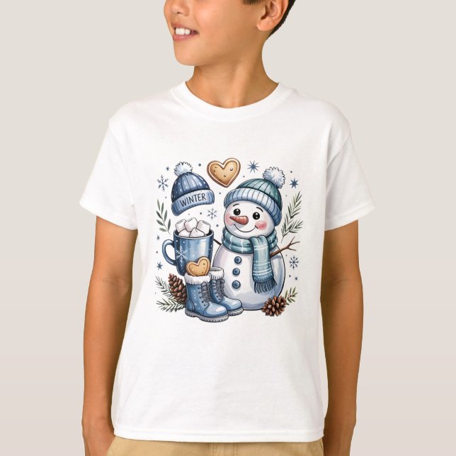 Camiseta Winter Cozy Snowman  (Frente)