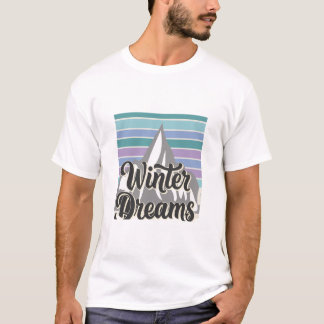 Camiseta Winter Dreams Snowy Mountain Retro Vibes T-Shirt