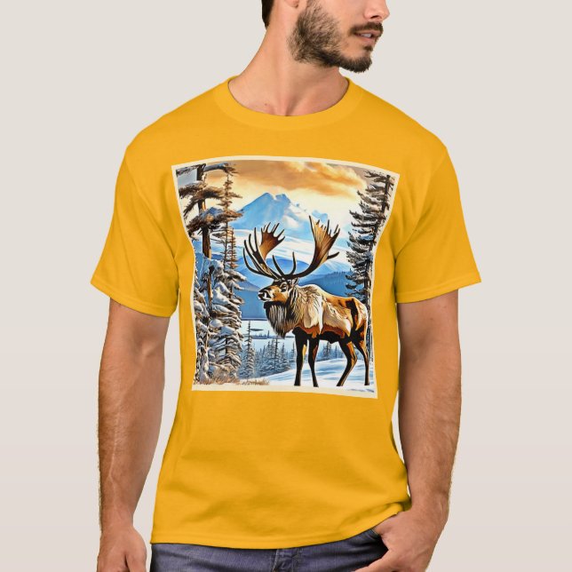 Camiseta Winter Elk MajDesign (Frente)