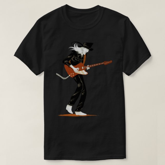Camiseta Winter Guitar Johnny Classic T-Shirt (Frente do Design)