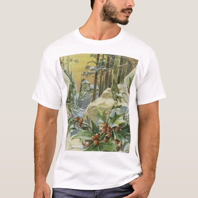 Camiseta Winter House Vintage Illustration (Frente)