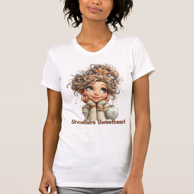 Camiseta Winter Magic Cute Cozy Girl Cute Aesthetic Winter (Frente)