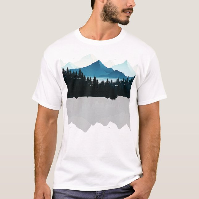 Camiseta Winter Mountain Relaxing Country View Camping Hiki (Frente)