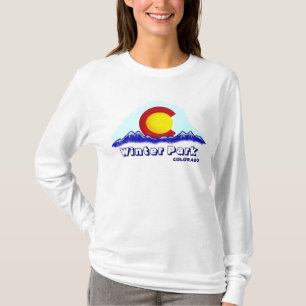Camiseta Winter Park Colorado sunrise flag hoodie