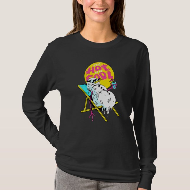 Camiseta Winter Party Deck Chair Parody Melting Snowman (Frente)