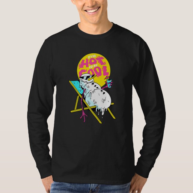 Camiseta Winter Party Deck Chair Parody Melting Snowman (Frente)
