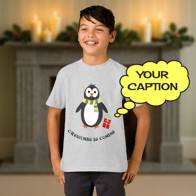 Camiseta Winter penguin cute playful christmas customize (Criador carregado)