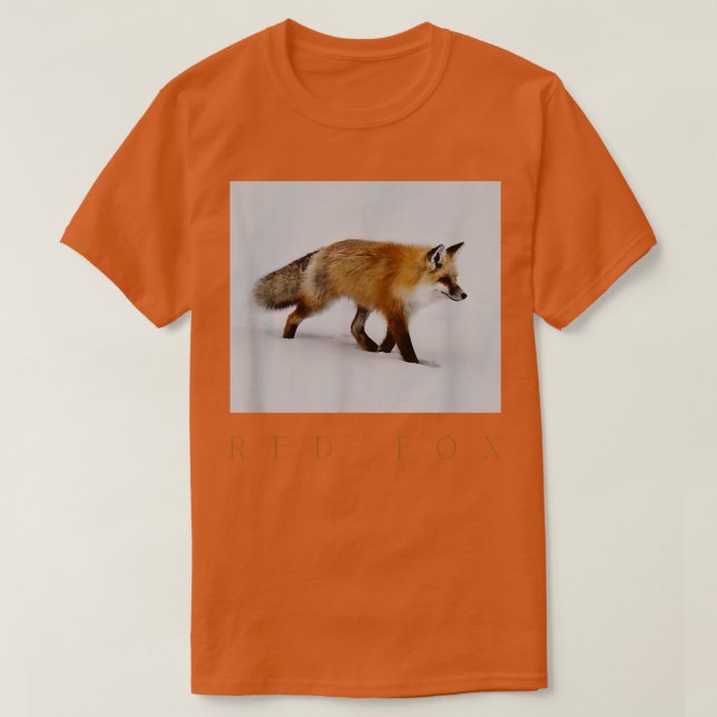 Camiseta Winter Red Fox T-Shirt (Frente do Design)