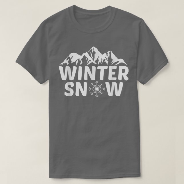 Camiseta Winter Snow Mountain Range Snow Peaks Snowflake Lo (Frente do Design)