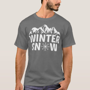 Camiseta Winter Snow Mountain Range Snow Peaks Snowflake Lo