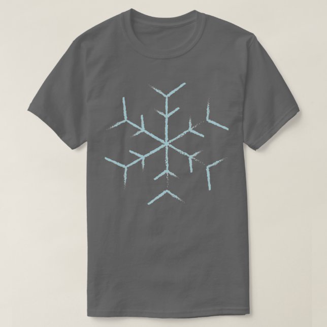 Camiseta Winter Snowflake Ice Blue on White Gift Halloween  (Frente do Design)