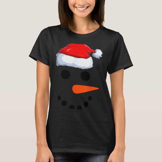 Camiseta Winter Snowman Face Costume Christmas Snowman  (Frente)